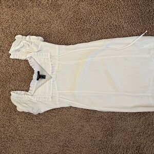 Forever 21 White Ruffle Trim Top